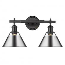  3306-BA2 BLK-CH - Orwell 2-Light Vanity Light in Matte Black with Chrome